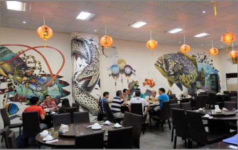 东至海鲜餐厅墙体彩绘